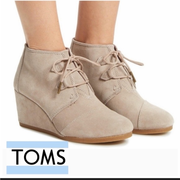 Toms Shoes - Toms Women's Taupe Lace-Up Wedges